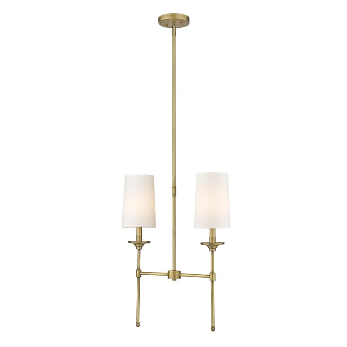 Z-Lite Emily 2-Light Linear Pendant Light In Rubbed Brass Z-Lite Emily 2-Light Linear Pendant Light In Rubbed Brass
