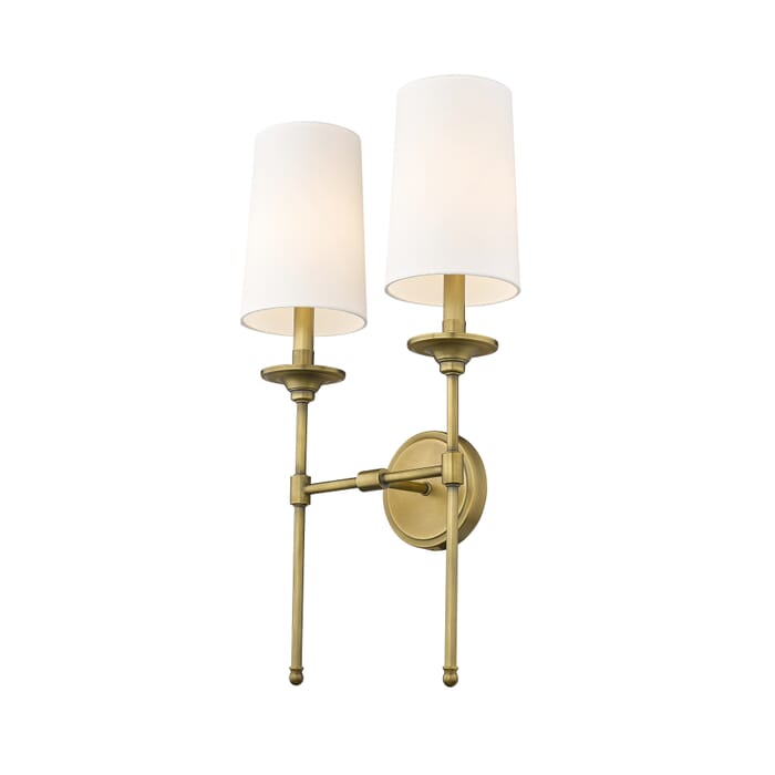 Z-Lite Emily 2-Light Wall Sconce In Rubbed Brass Z-Lite Emily 2-Light Wall Sconce In Rubbed Brass