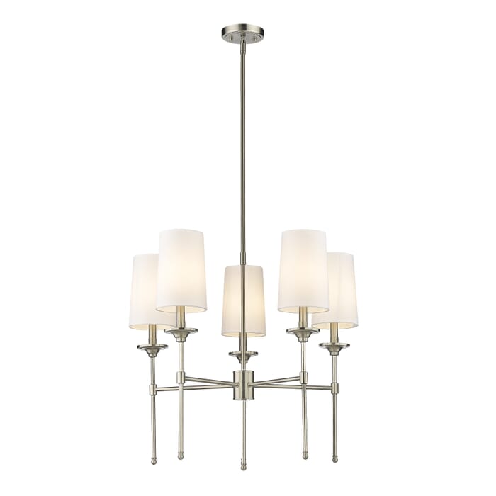 Z-Lite Emily 5-Light Chandelier In Brushed Nickel Z-Lite Emily 5-Light Chandelier In Brushed Nickel
