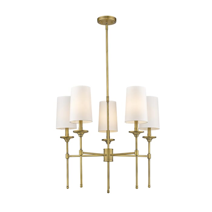 Z-Lite Emily 5-Light Chandelier In Rubbed Brass Z-Lite Emily 5-Light Chandelier In Rubbed Brass