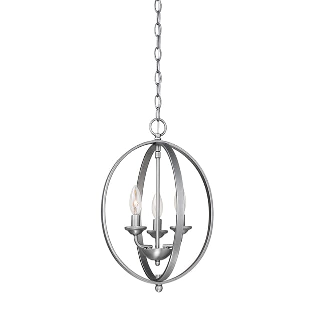 3000 Series 3-Light Pendant in Brushed Pewter