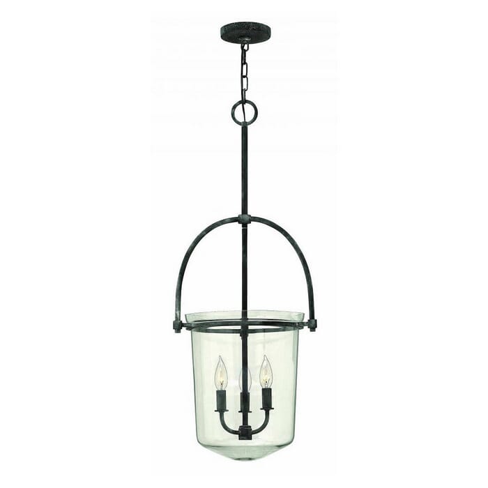 Hinkley Clancy 3-Light Single Tier Foyer Light in Aged Zinc Hinkley Clancy 3-Light Single Tier Foyer Light in Aged Zinc