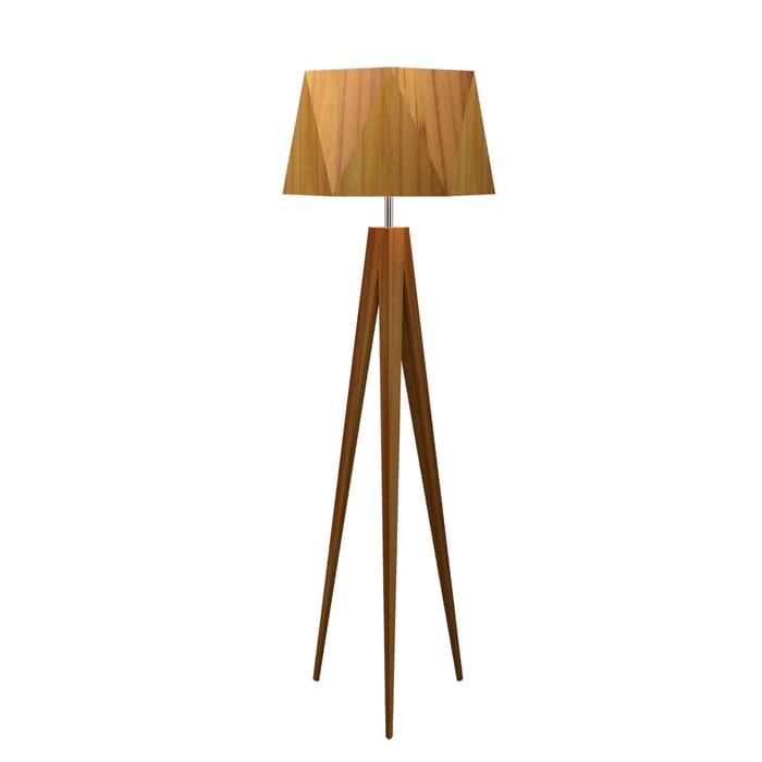 Facet 1-Light Floor Lamp in Teak Facet 1-Light Floor Lamp in Teak