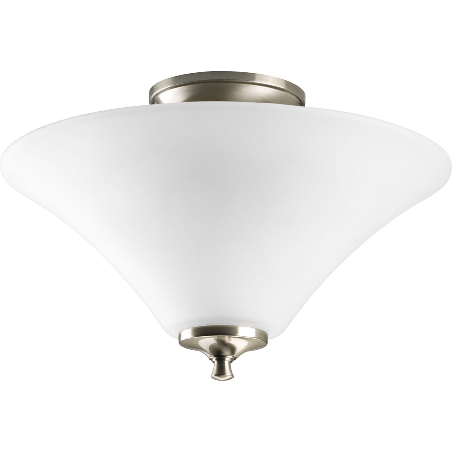 Brushed Nickel Two Light Flush Mount from the Joy Collection