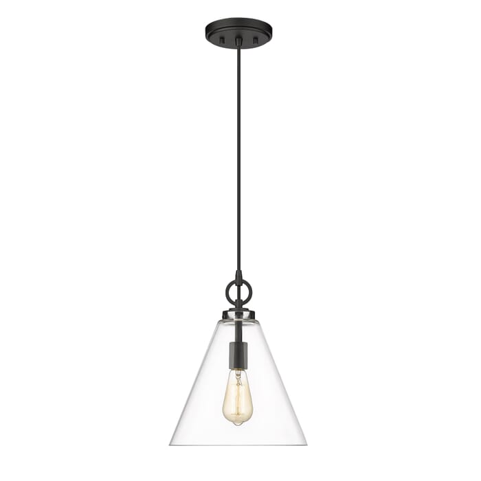 Z-Lite Harper 1-Light Pendant Light In Matte Black Z-Lite Harper 1-Light Pendant Light In Matte Black