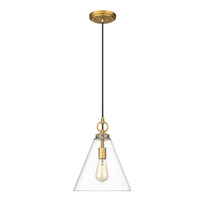 Z-Lite Harper 1-Light Pendant Light In Rubbed Brass Z-Lite Harper 1-Light Pendant Light In Rubbed Brass