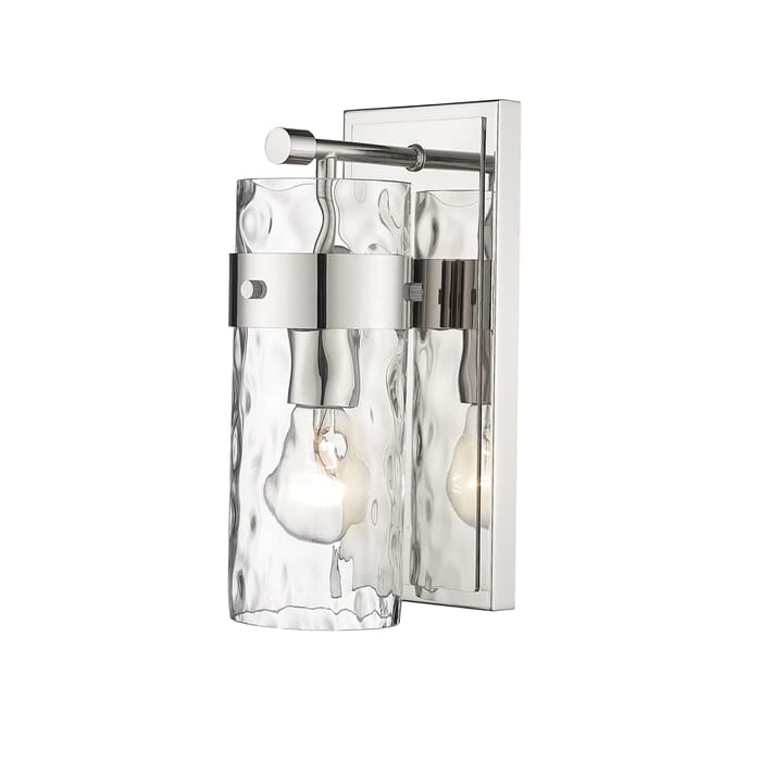 Z-Lite Fontaine 1-Light Bathroom Vanity Light In Polished Nickel Z-Lite Fontaine 1-Light Bathroom Vanity Light In Polished Nickel