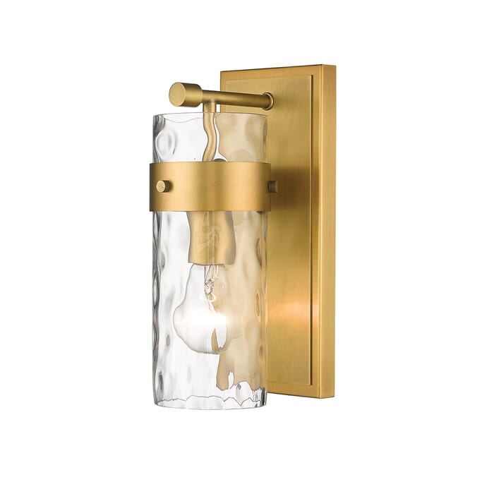 Z-Lite Fontaine 1-Light Bathroom Vanity Light In Rubbed Brass Z-Lite Fontaine 1-Light Bathroom Vanity Light In Rubbed Brass