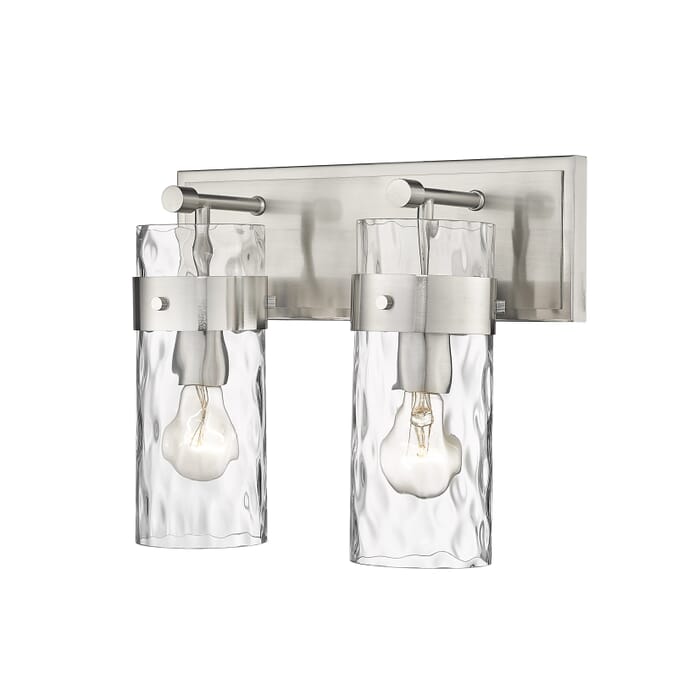 Z-Lite Fontaine 2-Light Bathroom Vanity Light In Brushed Nickel Z-Lite Fontaine 2-Light Bathroom Vanity Light In Brushed Nickel