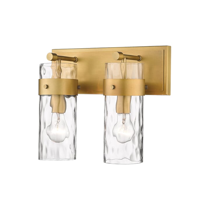 Z-Lite Fontaine 2-Light Bathroom Vanity Light In Rubbed Brass Z-Lite Fontaine 2-Light Bathroom Vanity Light In Rubbed Brass