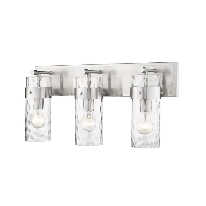 Z-Lite Fontaine 3-Light Bathroom Vanity Light In Brushed Nickel Z-Lite Fontaine 3-Light Bathroom Vanity Light In Brushed Nickel