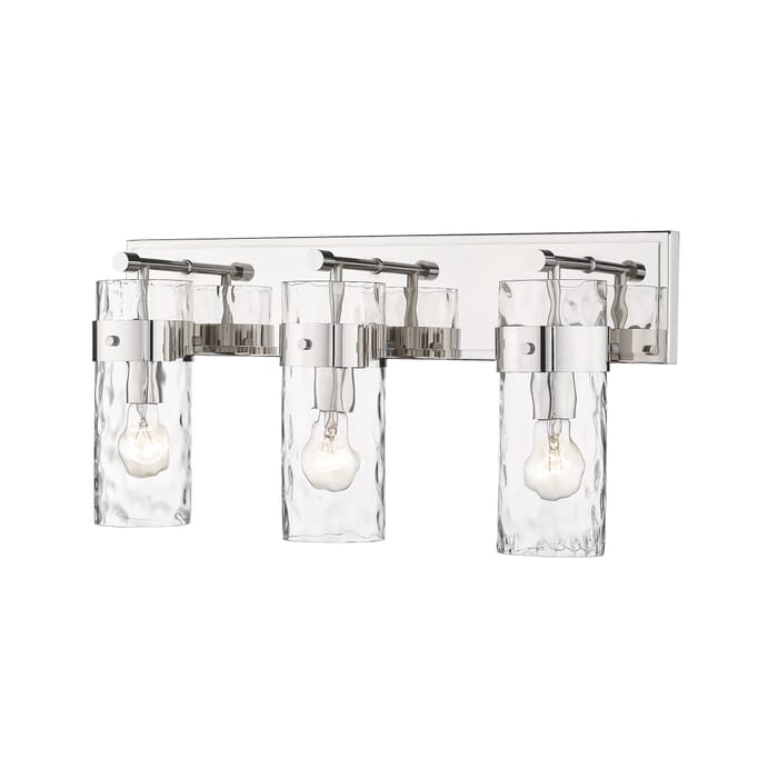 Z-Lite Fontaine 3-Light Bathroom Vanity Light In Polished Nickel Z-Lite Fontaine 3-Light Bathroom Vanity Light In Polished Nickel