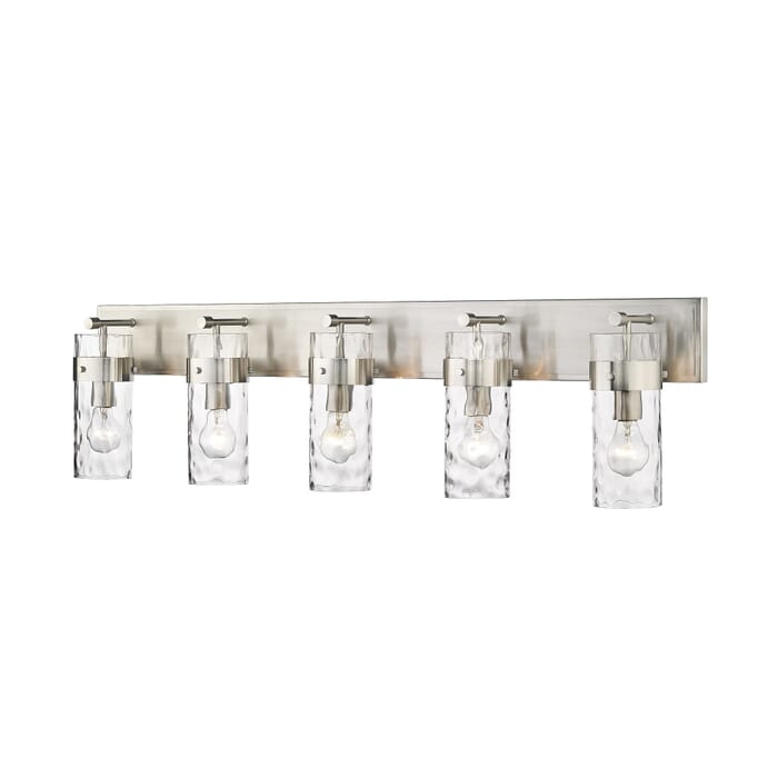 Z-Lite Fontaine 5-Light Bathroom Vanity Light In Brushed Nickel Z-Lite Fontaine 5-Light Bathroom Vanity Light In Brushed Nickel