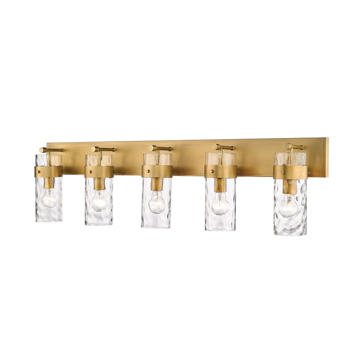 Z-Lite Fontaine 5-Light Bathroom Vanity Light In Rubbed Brass Z-Lite Fontaine 5-Light Bathroom Vanity Light In Rubbed Brass