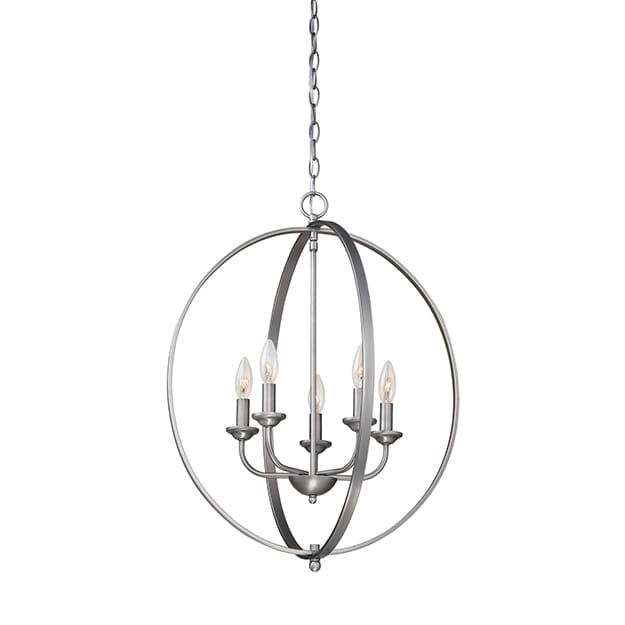 3000 Series 5-Light Pendant in Brushed Pewter