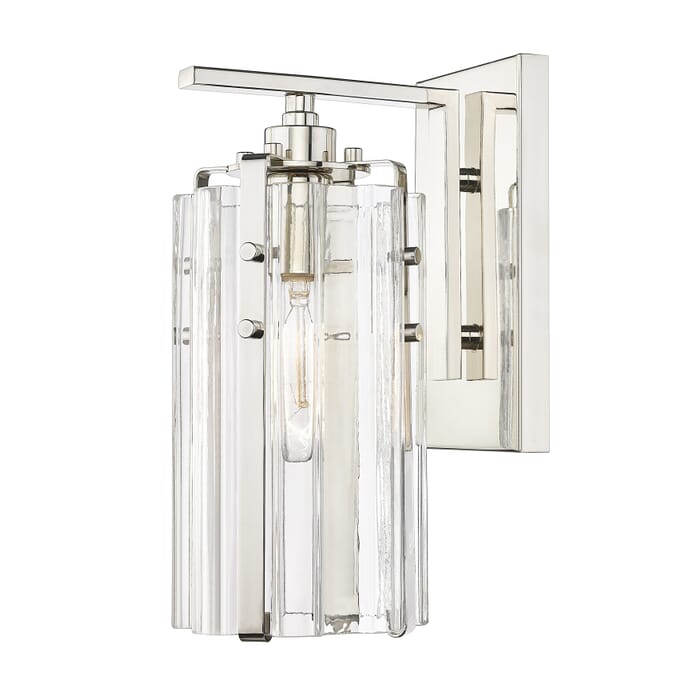 Z-Lite Alverton 1-Light Wall Sconce In Polished Nickel Z-Lite Alverton 1-Light Wall Sconce In Polished Nickel