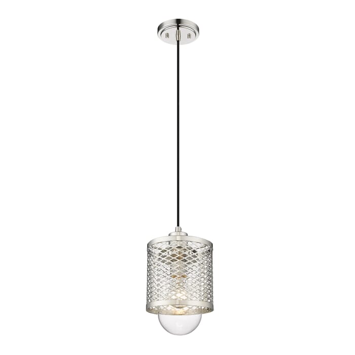 Z-Lite Kipton 1-Light Mini Pendant Light In Polished Nickel Z-Lite Kipton 1-Light Mini Pendant Light In Polished Nickel