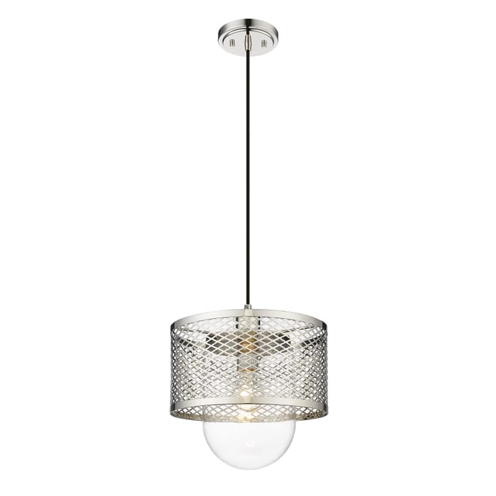 Z-Lite Kipton 1-Light Pendant Light In Polished Nickel Z-Lite Kipton 1-Light Pendant Light In Polished Nickel
