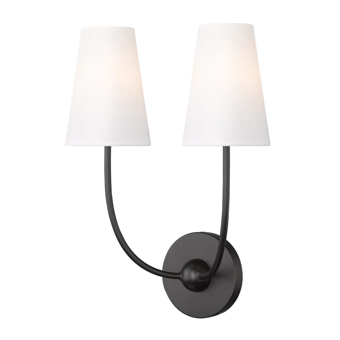Shannon 2-Light Wall Sconce in Matte Black Shannon 2-Light Wall Sconce in Matte Black