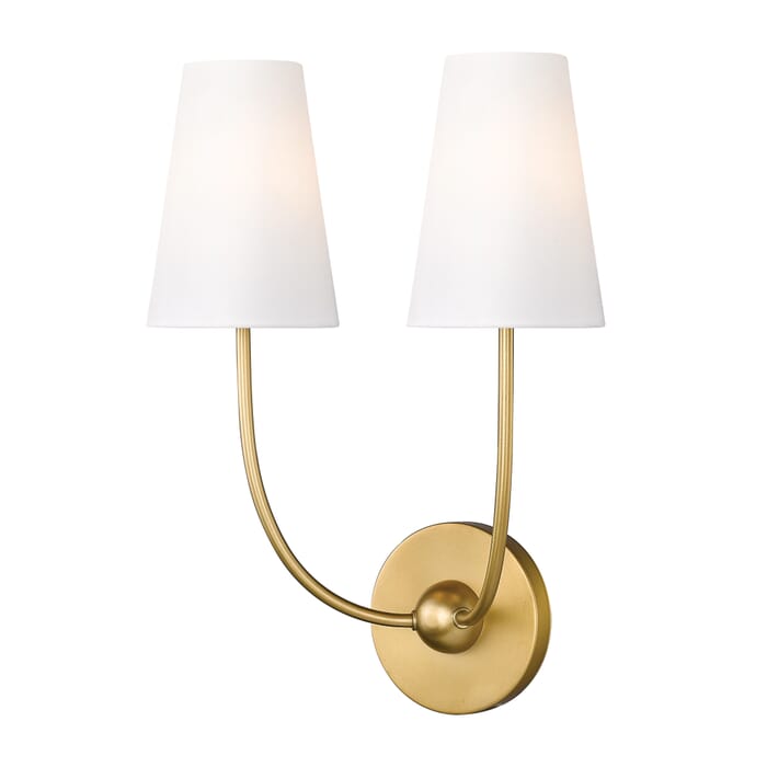 Shannon 2-Light Wall Sconce in Rubbed Brass Shannon 2-Light Wall Sconce in Rubbed Brass
