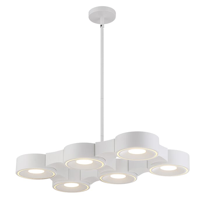 Stavro 6-Light LED Pendant in White Stavro 6-Light LED Pendant in White