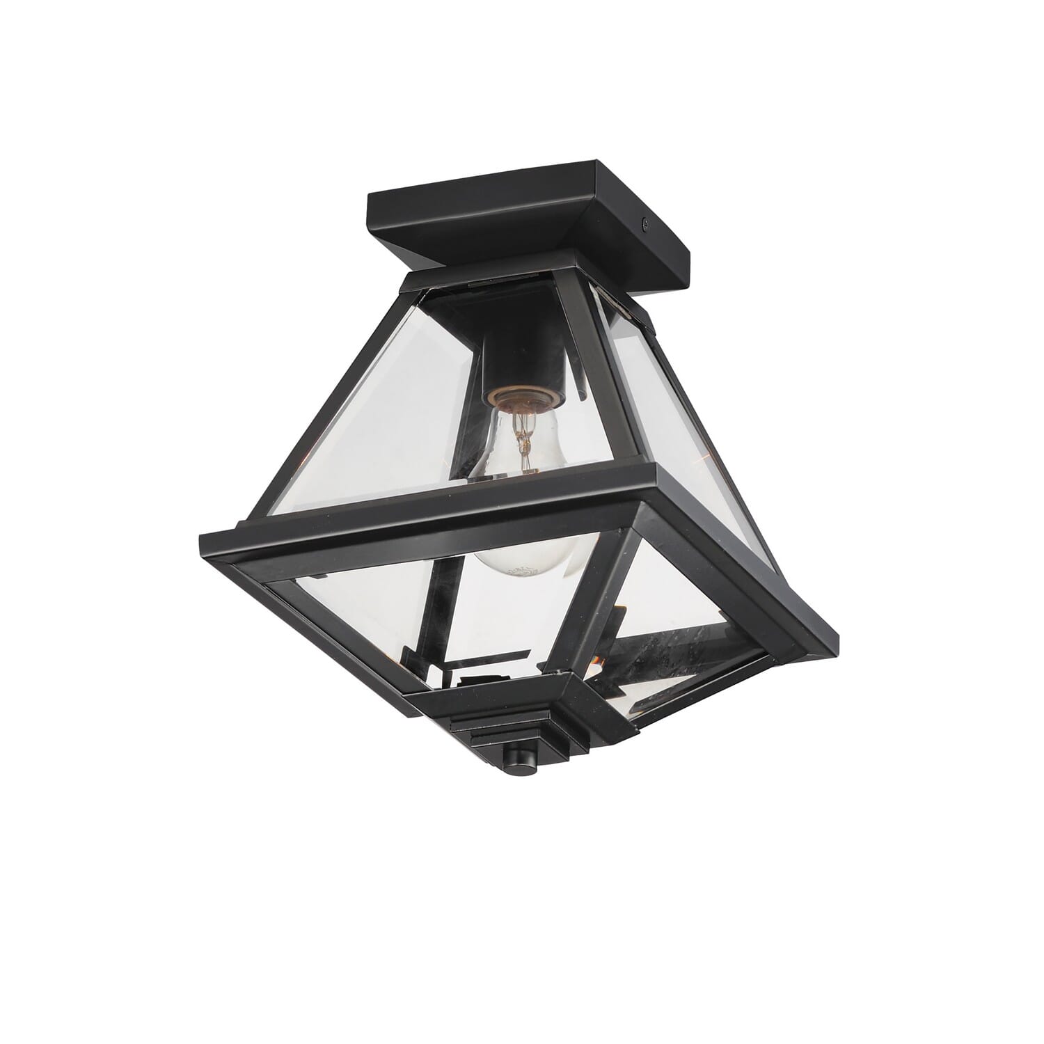 Black One Light Flush Mount from the Prism Collection