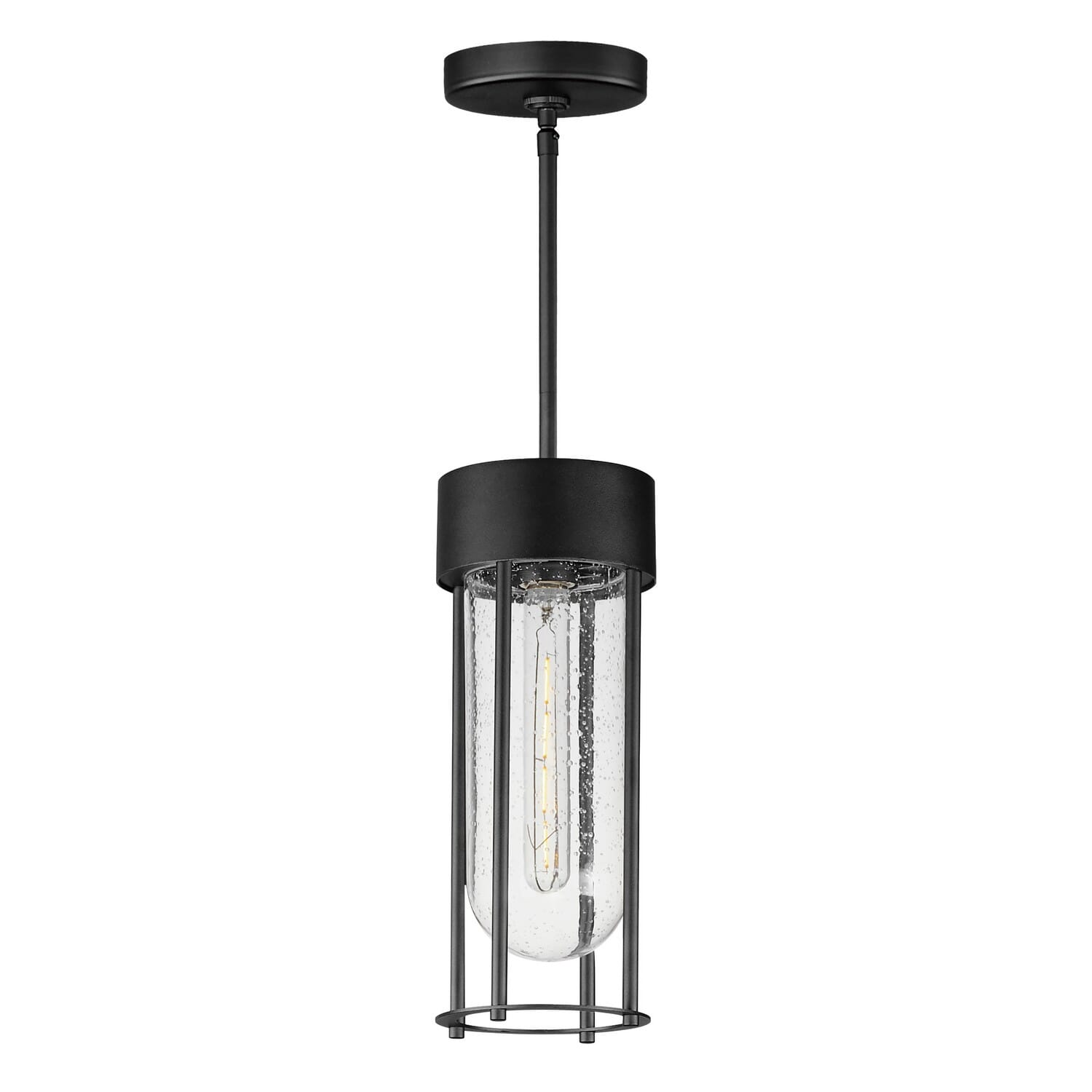 Black One Light Outdoor Pendant from the Millennial Collection