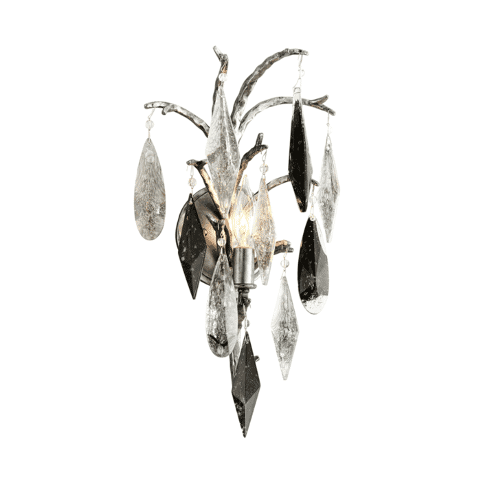 Corbett Nera Wall Sconce in Blackened Silver Leaf Corbett Nera Wall Sconce in Blackened Silver Leaf