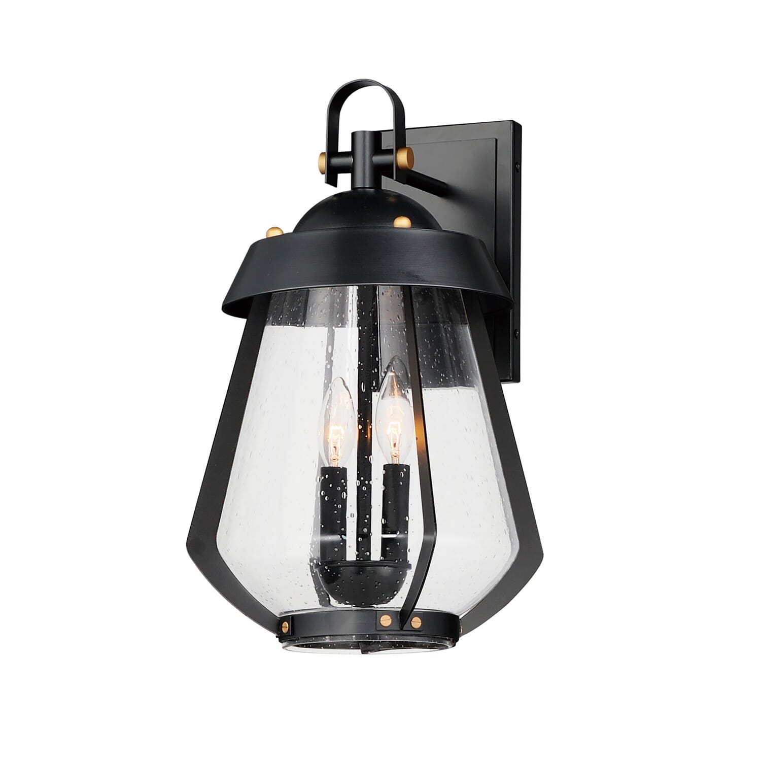 Black   Antique Brass Two Light Outdoor Wall Sconce from the Mariner Collection