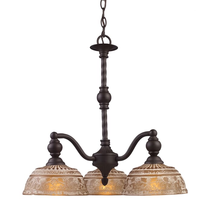 Norwich 3-Light Chandelier in Oiled Bronze Norwich 3-Light Chandelier in Oiled Bronze