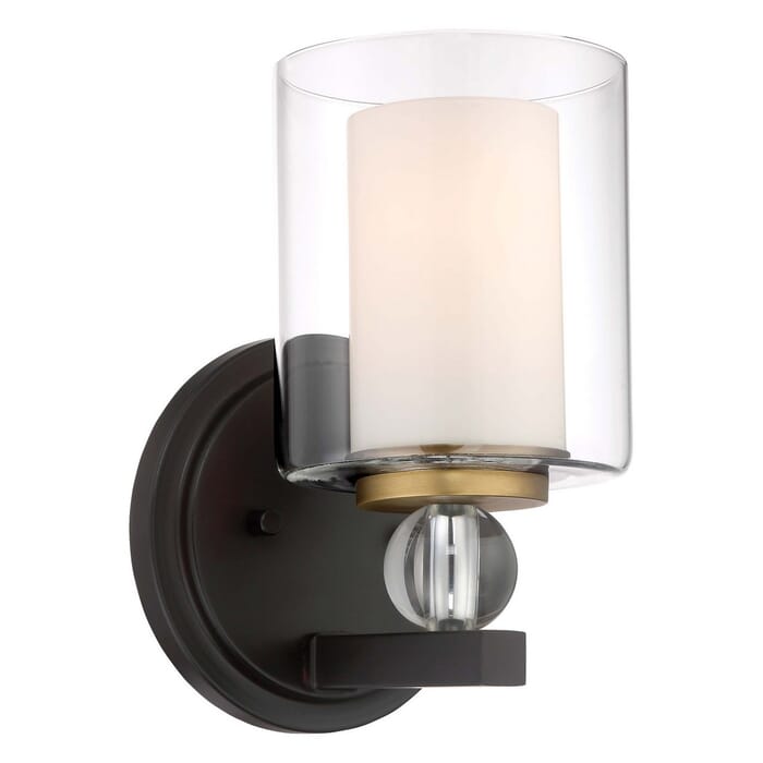 Minka Lavery Studio 5 Bathroom Wall Sconce in Painted Bronze with Natural Brush Minka Lavery Studio 5 Bathroom Wall Sconce in Painted Bronze with Natural Brush