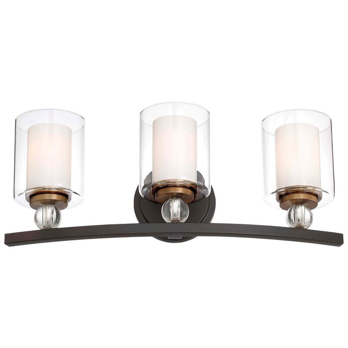 Minka Lavery Studio 5 3-Light Bathroom Vanity Light in Painted Bronze with Natural Brush Minka Lavery Studio 5 3-Light Bathroom Vanity Light in Painted Bronze with Natural Brush