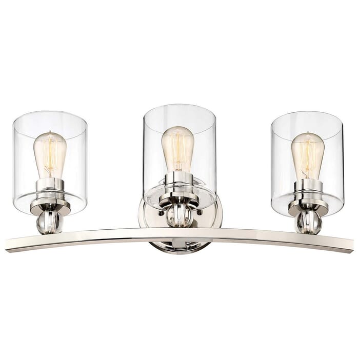 Minka Lavery Studio 5 3-Light Bathroom Vanity Light in Polished Nickel Minka Lavery Studio 5 3-Light Bathroom Vanity Light in Polished Nickel