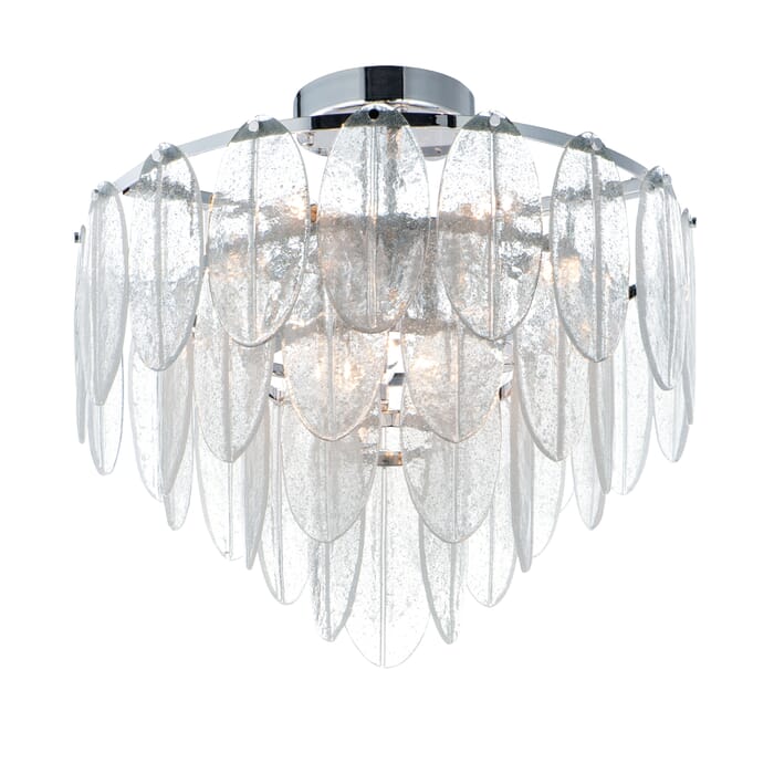 Maxim Glacier 9-Light Ceiling Light in White and Polished Chrome Maxim Glacier 9-Light Ceiling Light in White and Polished Chrome