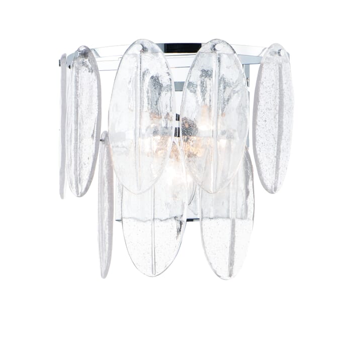 Maxim Glacier 3-Light Wall Sconce in White and Polished Chrome Maxim Glacier 3-Light Wall Sconce in White and Polished Chrome