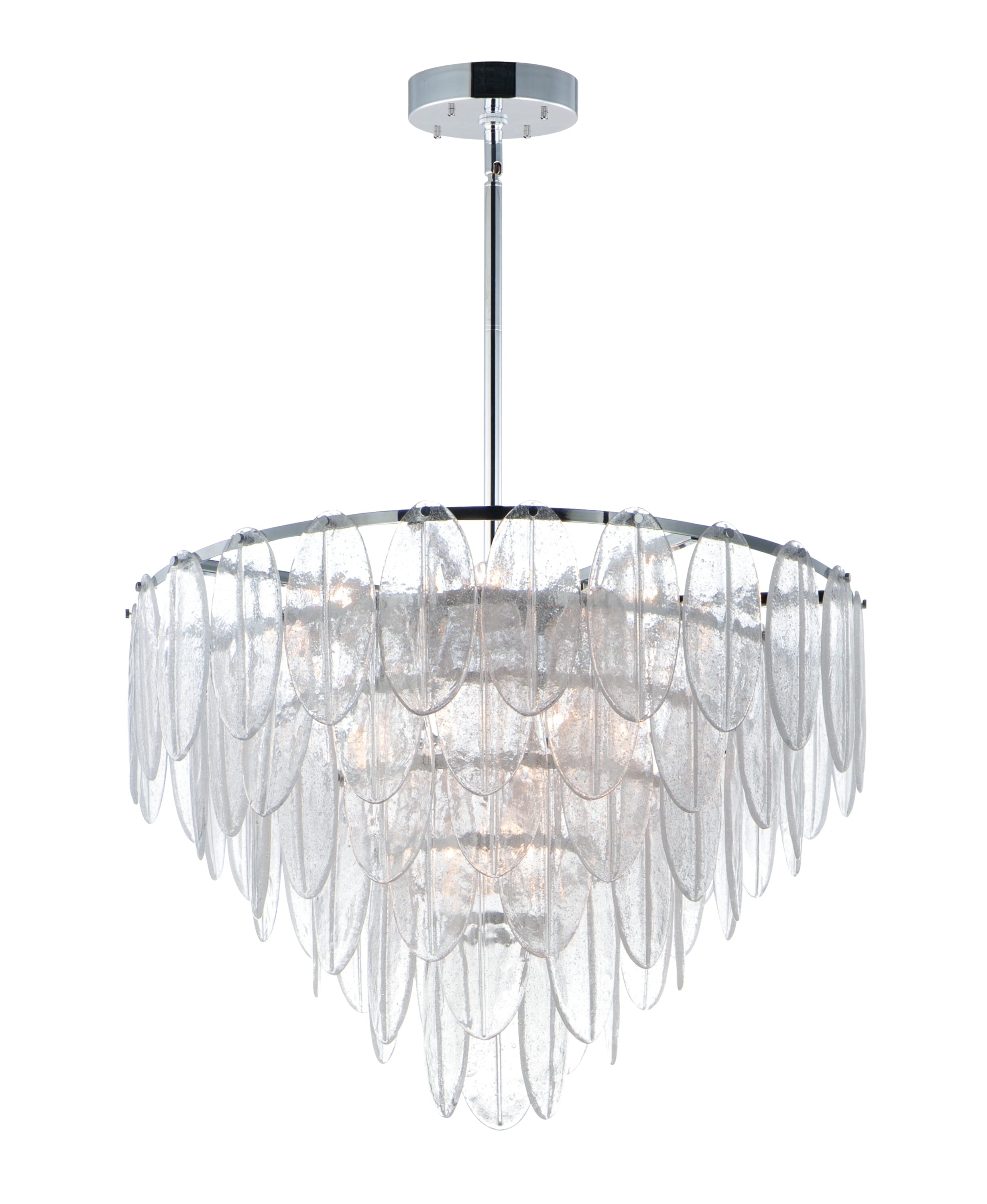 Maxim Glacier 19-Light Transitional Chandelier in White and Polished Chrome