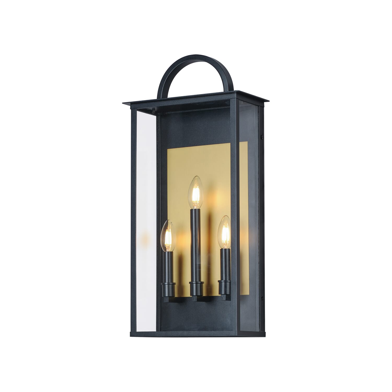Black Three Light Outdoor Wall Sconce from the Manchester Collection