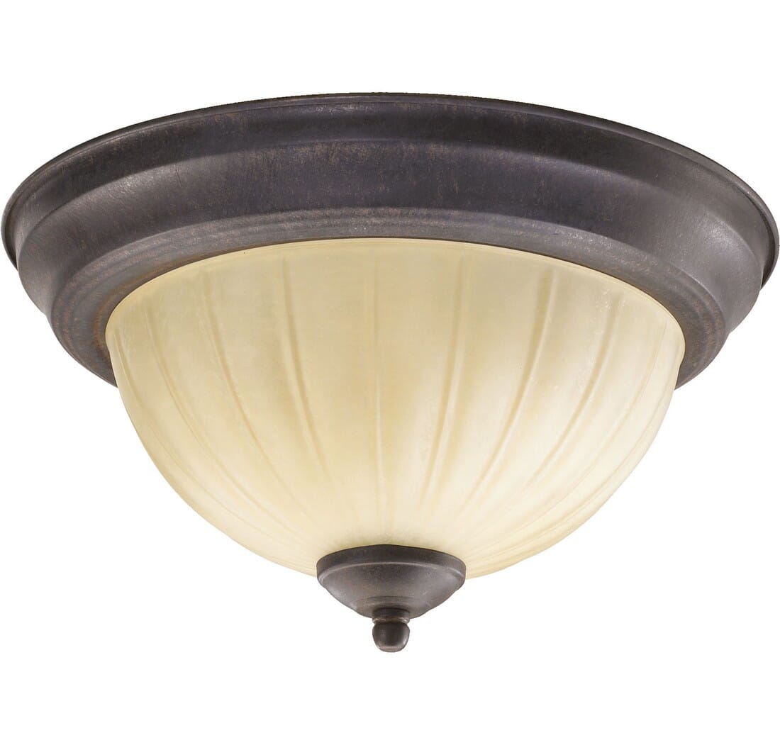 Quorum Traditional 2-Light 12" Ceiling Light in Toasted Sienna