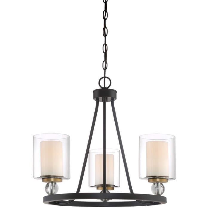 Minka Lavery Studio 5 3-Light Transitional Chandelier in Painted Bronze with Natural Brush Minka Lavery Studio 5 3-Light Transitional Chandelier in Painted Bronze with Natural Brush
