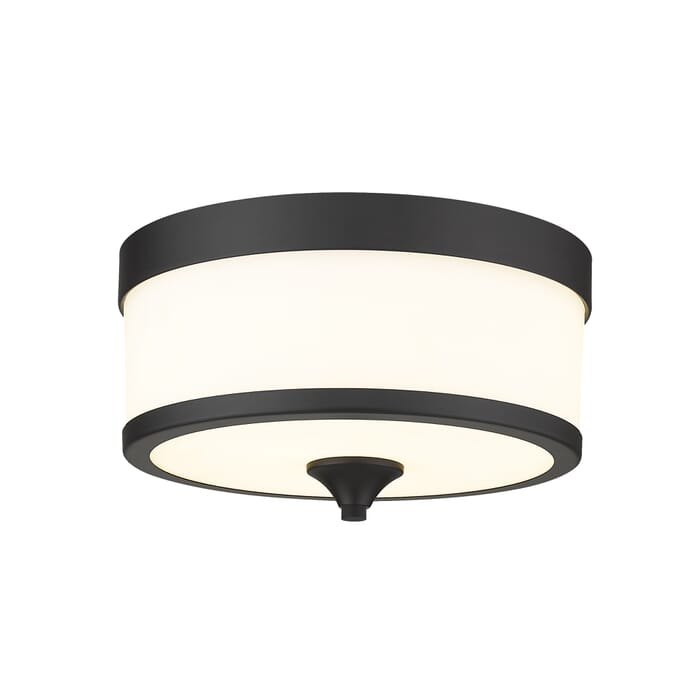 Z-Lite Cosmopolitan 3-Light Flush Mount Ceiling Light In Matte Black Z-Lite Cosmopolitan 3-Light Flush Mount Ceiling Light In Matte Black