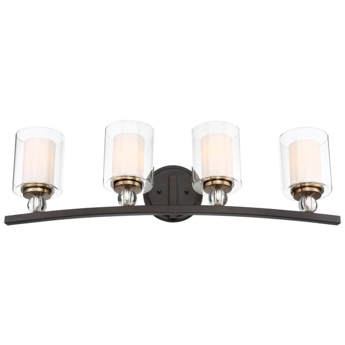 Minka Lavery Studio 5 4-Light Bathroom Vanity Light in Painted Bronze with Natural Brush Minka Lavery Studio 5 4-Light Bathroom Vanity Light in Painted Bronze with Natural Brush