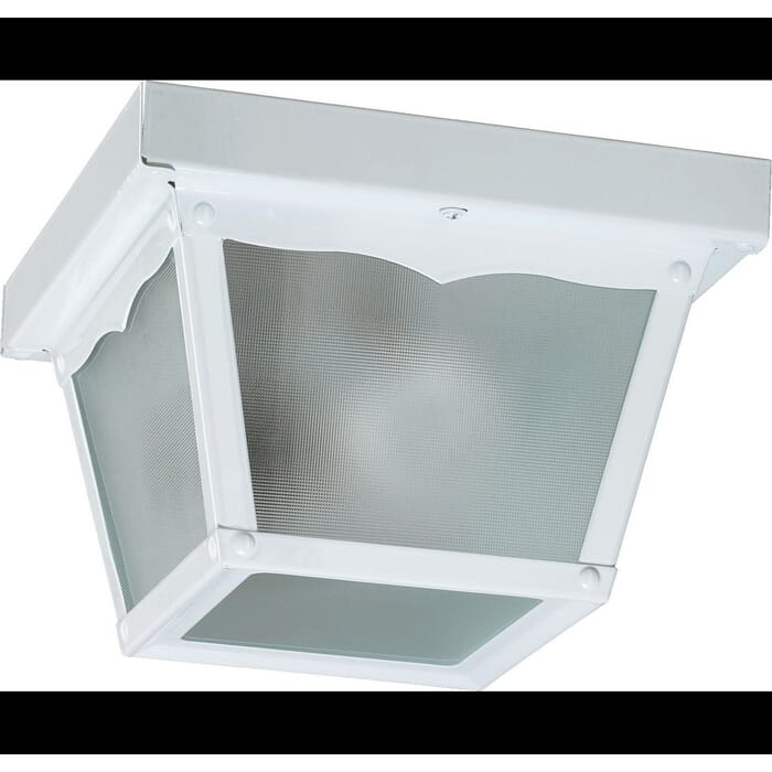 Quorum 8" Outdoor Ceiling Light in White Quorum 8" Outdoor Ceiling Light in White