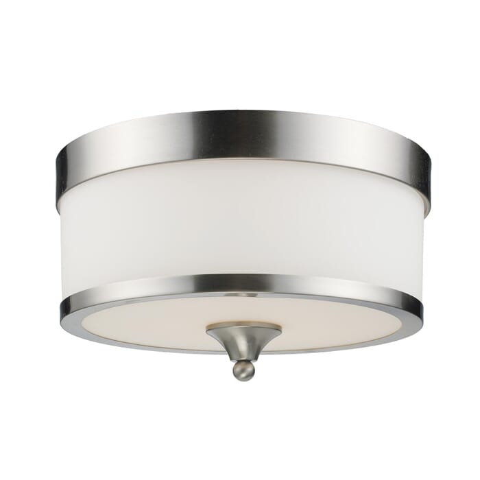 Z-Lite Cosmopolitan 3-Light Flush Mount Ceiling Light In Brushed Nickel Z-Lite Cosmopolitan 3-Light Flush Mount Ceiling Light In Brushed Nickel