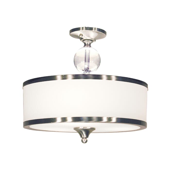 Z-Lite Cosmopolitan 3-Light Semi Flush Mount Ceiling Light In Brushed Nickel Z-Lite Cosmopolitan 3-Light Semi Flush Mount Ceiling Light In Brushed Nickel
