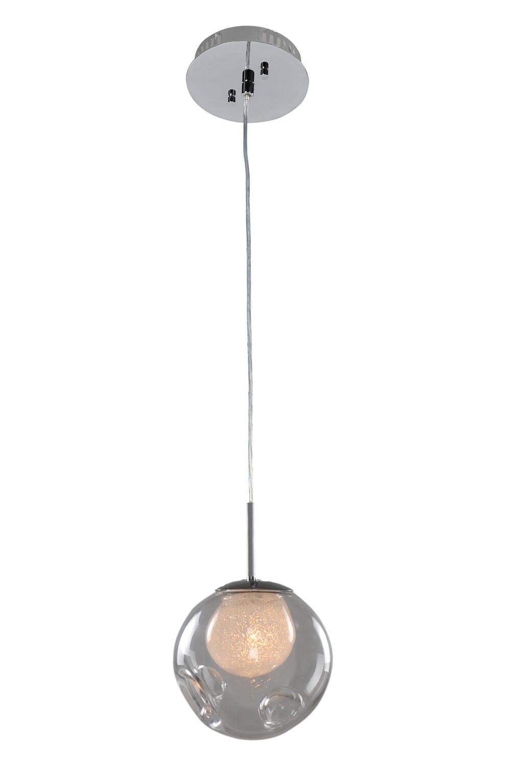 Chrome One Light Mini Pendant from the Meteor Collection