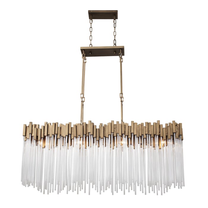 Varaluz Matrix 8-Light 48" Linear Pendant in Havana Gold Varaluz Matrix 8-Light 48" Linear Pendant in Havana Gold