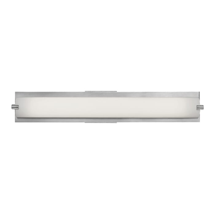 Geneva 1-Light LED Bathroom Vanity Light in Brushed Steel Geneva 1-Light LED Bathroom Vanity Light in Brushed Steel