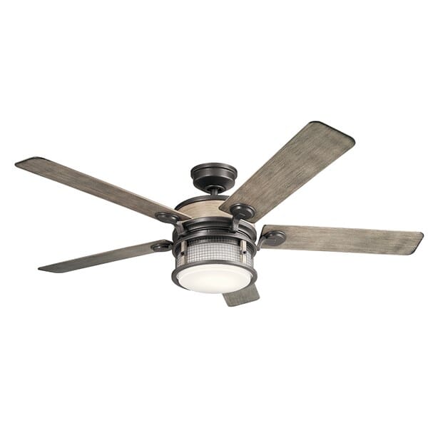 Kichler Ahrendale 1-Light 60-inch Outdoor Ceiling Fan in Anvil Iron