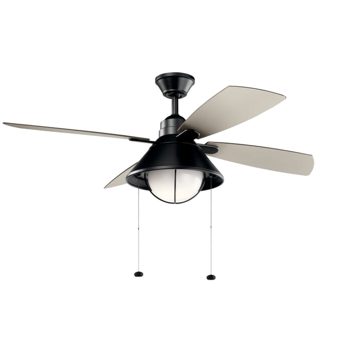 Kichler Lighting Seaside 54" Outdoor Ceiling Fan in Satin Black Kichler Lighting Seaside 54" Outdoor Ceiling Fan in Satin Black