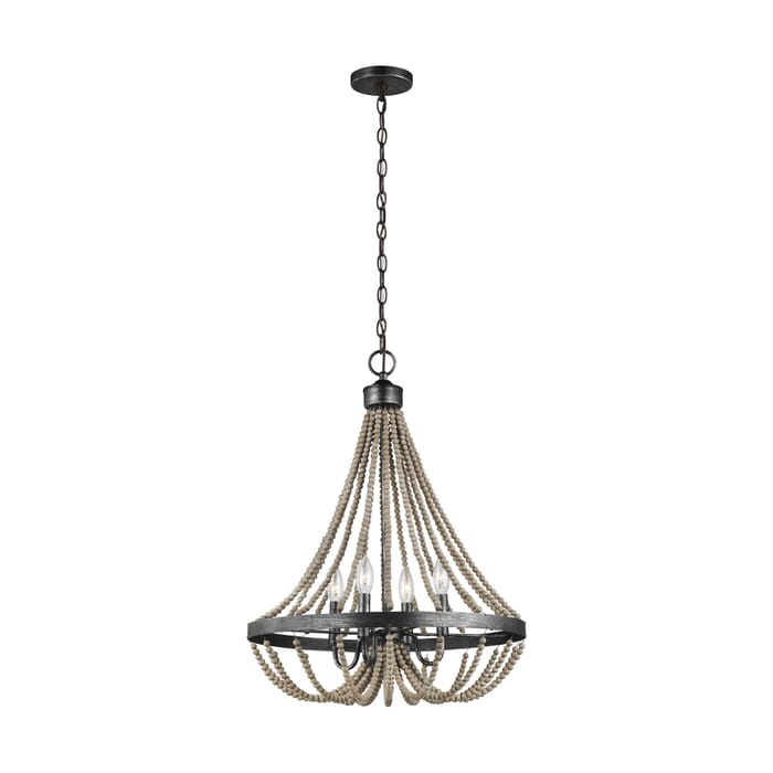 Sea Gull Oglesby 4-Light Rustic Chandelier in Washed Pine Sea Gull Oglesby 4-Light Rustic Chandelier in Washed Pine